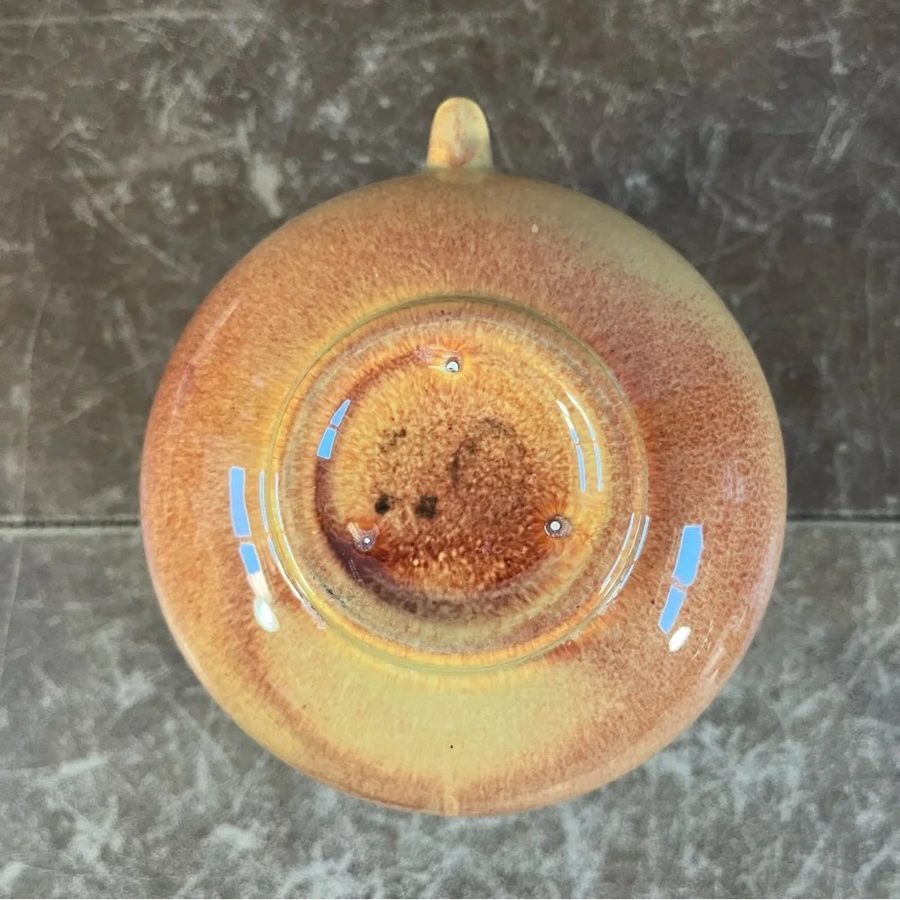 Franciscan El Patio Pottery Jug Orange w/ Lid Gloss Syrup / Hot Water *See Desc*